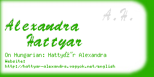 alexandra hattyar business card